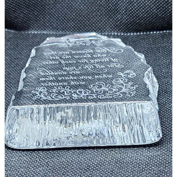 Rare How Blessed Are They Inspirational Paperweight, Shelf Home Decor Crystal - Picture 4 of 13
